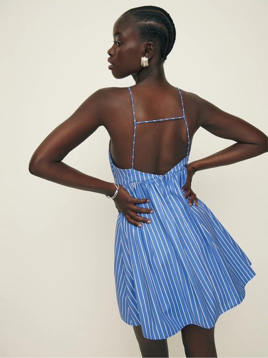 Reformation Dresses & Skirts - Reformation Striped Blue Spaghetti-Strap Sundress